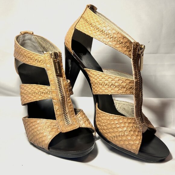 MICHAEL Michael Kors Shoes - Michael Michael Kors-Women's Tan/Camel Leather-3 3/4" Heels-Unique 7 1/2-Zipper